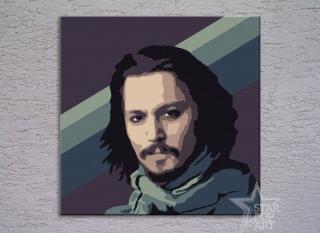 Maľovaný POP ART obraz na stenu Johnny Depp