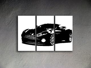 Ručne maľovaný POP Art ASTON MARTIN 3 dielny