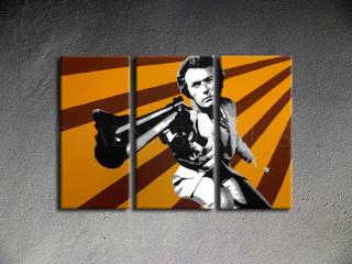 Ručne maľovaný POP Art Clint Eastwood 3 dielny 120x80cm