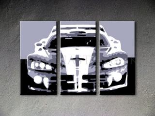 Ručne maľovaný POP Art Dodge Viper GTS 3 dielny 120x80cm