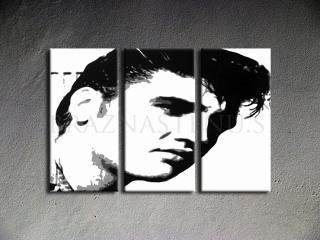 Ručne maľovaný POP Art ELVIS 3 dielny 120x80cm