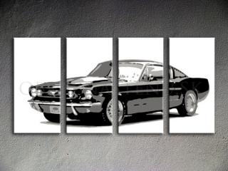 Ručne maľovaný POP Art Ford Mustang 4 dielny 160x80cm