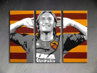 Ručne maľovaný POP Art Francesco Totti 3 dielny 120x80cm