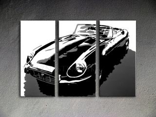 Ručne maľovaný POP Art JAGUAR 3 dielny 120x80cm