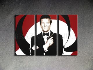 Ručne maľovaný POP Art James Bond 3 dielny 120x80cm