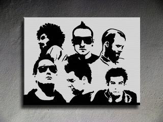 Ručne maľovaný POP Art Linkin Park 1 dielny 80x60 cm