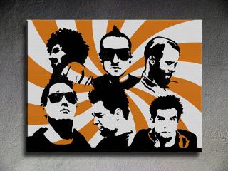 Ručne maľovaný POP Art Linkin Park 1 dielny 80x60 cm