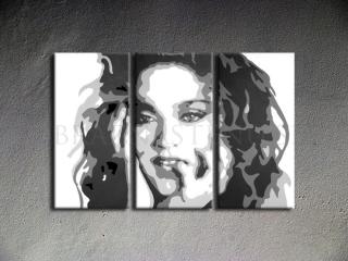 Ručne maľovaný POP Art MADONNA 3 dielny 120x80cm