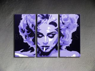 Ručne maľovaný POP Art MADONNA 3 dielny 120x80cm