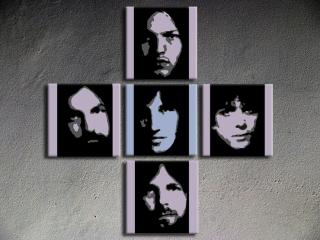 Ručne maľovaný POP Art Pink Floyd 5 dielny 150x150 cm