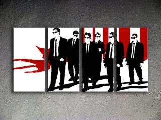 Ručne maľovaný POP Art &quot;Reservoir Dogs&quot; 4 dielny 160x80cm