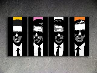 Ručne maľovaný POP Art &quot;Reservoir Dogs&quot; 4 dielny 160x80cm