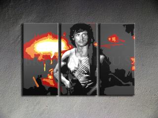 Ručne maľovaný POP Art Rambo 3 dielny 120x80cm