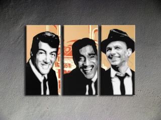 Ručne maľovaný POP Art Rat Pack 3 dielny 120x80cm