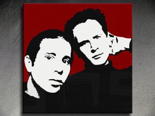 Ručne maľovaný POP Art Simon &amp; Garfunkel  1 dielny