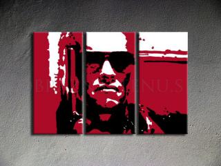 Ručne maľovaný POP Art Terminator 3 dielny 120x80cm