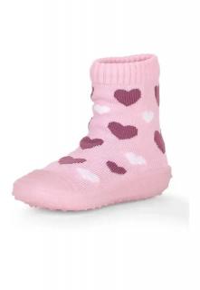 Sterntaler barefoot ponožkoboty dětské růžové, srdíčka 8362201 ( )