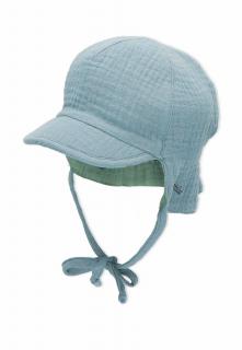 Sterntaler čepička oboustranná, chlapecká, zavazovací, Bio bavlna, s plachetkou UV 50+ modrá, zelená 1602227 ( )