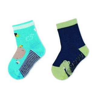Sterntaler ponožky ABS protiskluzové chodidlo AIR, 2 páry, hroch, modré 8032124 ( )