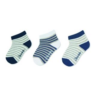 Sterntaler Ponožky kotníčkové dětské modré s proužky 3 páry 8512120 ( )