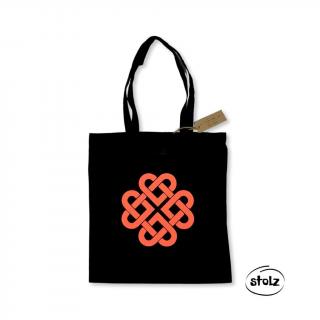 Taška UZOL (čierna bavlnená taška s oranžovou glittrovou potlačou)