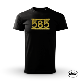 Tričko 585 (pánske čierne tričko so zlatou glittrovou potlačou )