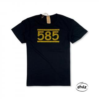 Tričko 585 (unisex čierne tričko so zlatou ligotavou potlačou )