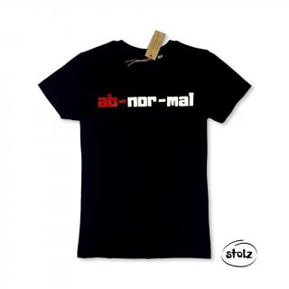 Tričko ABNORMAL (pánske / dámske čierne tričko s bielou a červenou potlačou nápisu)