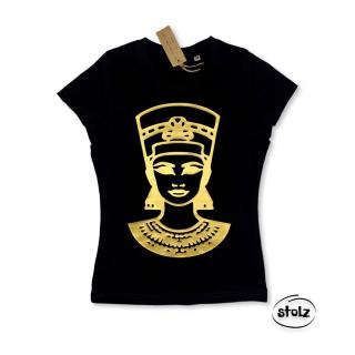 Tričko EGYPT 03 (dámske čierne tričko so zlatou potlačou)