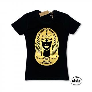 Tričko EGYPT 04 (dámske čierne tričko so zlatou potlačou)