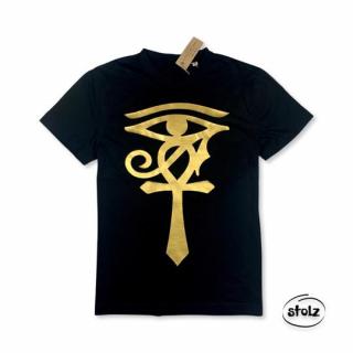 Tričko EGYPT 08 (pánske / dámske čierne tričko so zlatou potlačou)