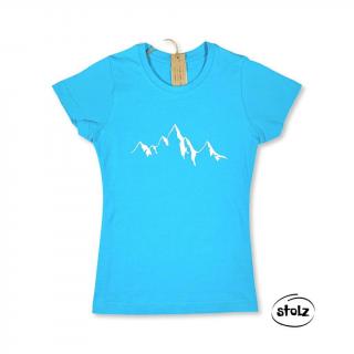 Tričko HORY 04 (dámske / dievčenské tričko tyrkysovomodrej farby s bielou potlačou)
