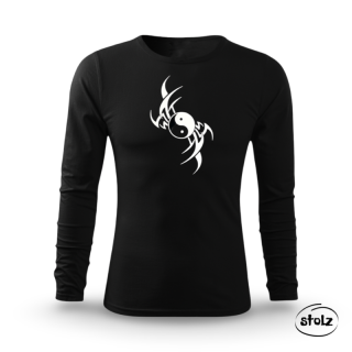 Tričko JIN JANG SYMBOL (unisex čierne tričko s dlhým rukávom )
