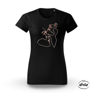 Tričko LOVERS one line (dámske čierne tričko)