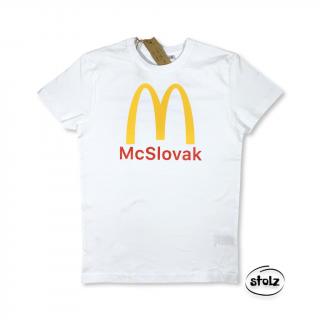 Tričko McSLOVAK (pánske / dámske biele tričko s červenou a žltou potlačou)