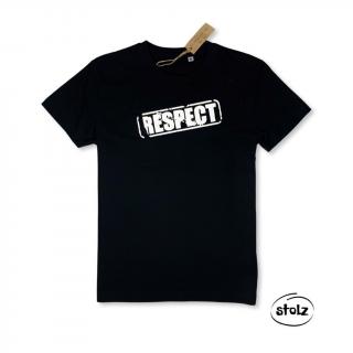 Tričko RESPECT black (pánske / dámske čierne tričko s bielou potlačou)