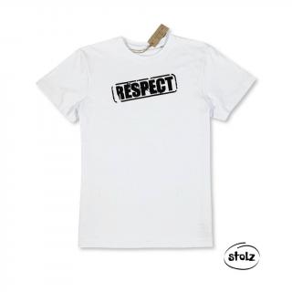 Tričko RESPECT white (pánske / dámske biele tričko s čiernou potlačou)