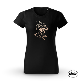 Tričko WOMAN WOLF one line (dámske čierne tričko )