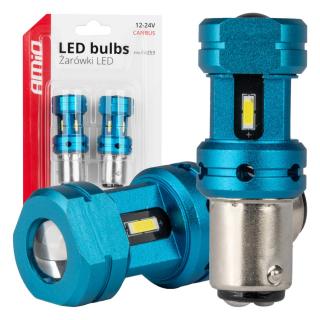 LED žiarovky CANBUS 1157 BAY15D P21/5W 4SMD 1860 Biele 12V 24V AMiO-04253