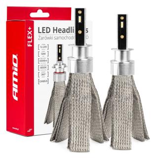 LED žiarovky hlavného svietenia FLEX+ H1 canbus 6000K 12V 24V AMIO-03655