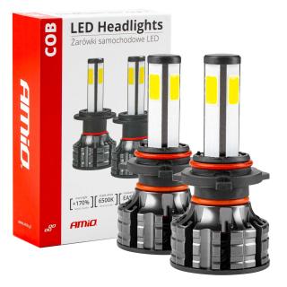 LED žiarovky hlavného svietenia HB3 COB 4Side AMiO