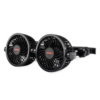 Ventilátor do auta pre opierku hlavy s USB nabíjačkou 2x4  12V