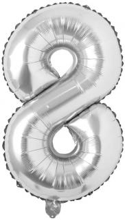 Nafukovacie balóny čísla maxi strieborné 8