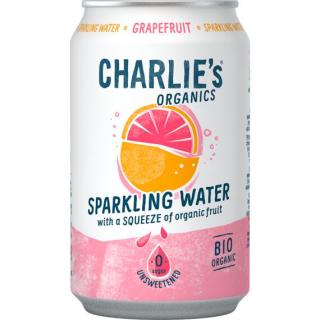 Charlie's Organics sýtená pitná voda s grepovou šťavou 330 ml