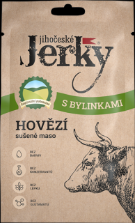 Jihočeské Jerky hovädzie sušené mäso s bylinkami 20g