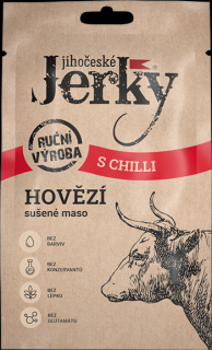 Jihočeské Jerky hovädzie sušené mäso s chilli 20g