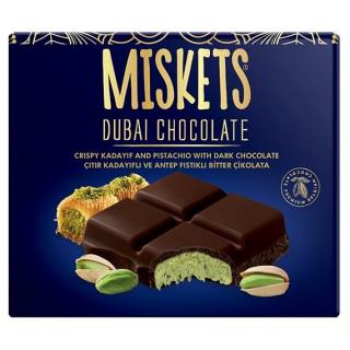 Miskets Dubajská horká čokoláda s pistáciovou náplňou s cestovými rezancami kadayif 100 g