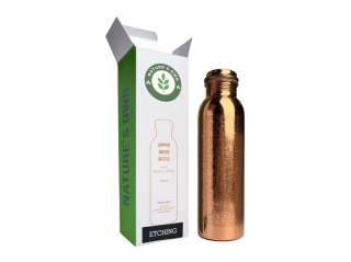 Nature's Own Medená fľaša na vodu vzor Gravírovaný, 950 ml