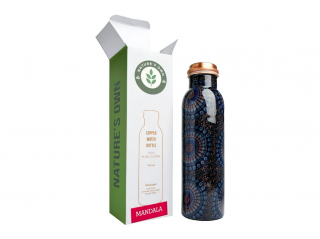 Nature's Own Medená fľaša na vodu vzor Mandala, 950 ml