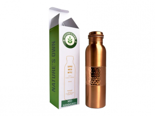 Nature's Own Medená fľaša na vodu vzor Tepaný stred, 950 ml